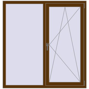 Купити Вікна 1350x1450 мм REHAU Euro 60 WALNUT з двох сторін