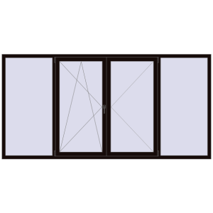 Купити Вікна 3000x1500 мм REHAU Euro 70 BLACK_BROWN з двох сторін