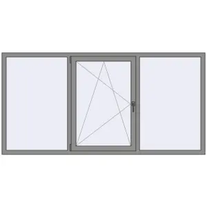 Купити Вікна 2400x1200 мм Altest Pony 375 RAL 9007 Grey aluminium з двох сторін