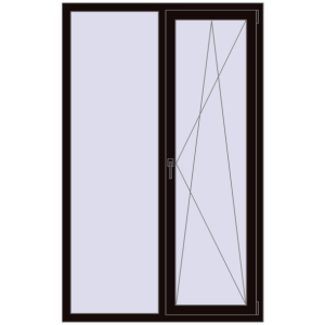 Купити Вікна 1200x1900 мм REHAU Euro 70 BLACK_BROWN з двох сторін