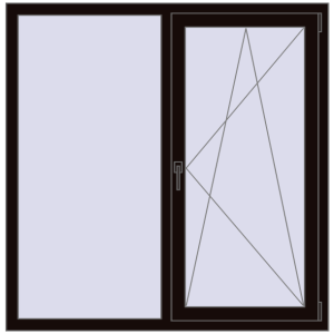 Купити Вікна 1360x1380 мм REHAU SYNEGO MD BLACK_BROWN з двох сторін
