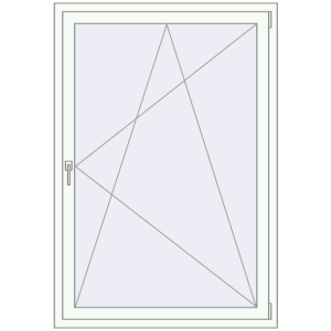 Металопластикове вікно 1100x1550 мм Одностулкове (комплектація: Базова). Вид зсередини Купити Вікна 1100x1550 мм REHAU Euro 60