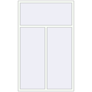 Металопластикове вікно 1320x2130 мм Двостулкове з фрамугою (комплектація: Базова). Вид зсередини Купити Вікна 1320x2130 мм REHAU Euro 70