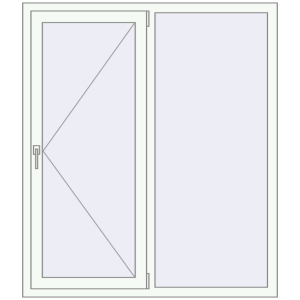 Металопластикове вікно 1300x1500 мм Двостулкове (комплектація: Оптимальна). Вид зсередини Купити Вікна 1300x1500 мм REHAU Euro 60