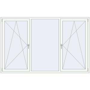 Купити Вікна 2380x1500 мм REHAU Euro 70 Білий (RAL 9016) з двох сторін