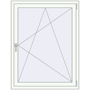 Металопластикове вікно 1000x1300 мм Одностулкове (комплектація: Базова). Вид зсередини Купити Вікна 1000x1300 мм REHAU Euro 60