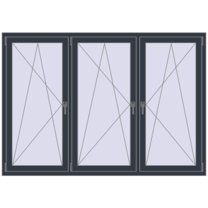 Купити Вікна 2000x1400 мм REHAU Brillant-Design ANTHRACITE_GREY_STRUKTURAL з двох сторін