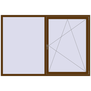Купити Вікна 2200x1500 мм REHAU Euro 70 WALNUT з двох сторін