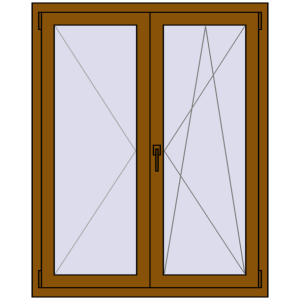Купити Вікна 1070x1333 мм REHAU Euro 70 GOLDEN OAK з двох сторін