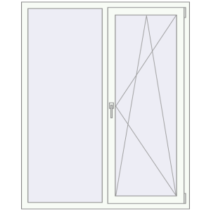 Металопластикове вікно 1250x1600 мм Двостулкове (комплектація: Оптимальна). Вид зсередини Купити Вікна 1250x1600 мм REHAU Euro 60