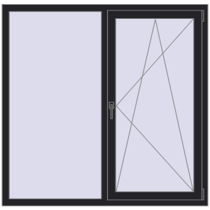 Купити Вікна 1460x1430 мм REHAU Euro 70 BLACK_ULTI-MATT з двох сторін