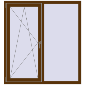 Купити Вікна 1300x1400 мм REHAU Euro 60 WALNUT з двох сторін