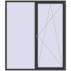 Купити Вікна 2000x2300 мм REHAU Euro 70 ANTHRACITE_GREY_GLATT з двох сторін