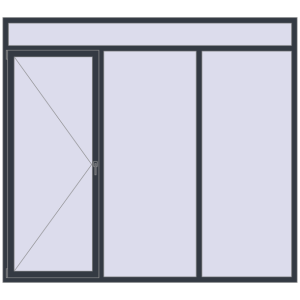 Купити Вікна 2580x2320 мм REHAU Euro 70 ANTHRACITE_GREY_STRUKTURAL з двох сторін