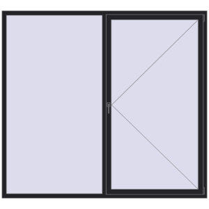 Металопластикове вікно 2300x2100 мм Двостулкове (комплектація: Оптимальна). Вид зсередини Купити Вікна 2300x2100 мм REHAU Brillant-Design