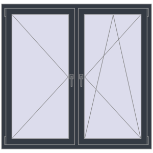 Купити Вікна 1450x1400 мм REHAU SYNEGO MD ANTHRACITE_GREY_STRUKTURAL з двох сторін