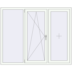 Металопластикове вікно 1770x1430 мм Тристулкове (комплектація: За замовчуванням). Вид зсередини Купити Вікна 1770x1430 мм REHAU Euro 70 Білий (RAL 9016) з двох сторін