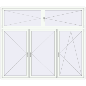 Купити Вікна 2450x2100 мм REHAU Brillant-Design Білий (RAL 9016) з двох сторін