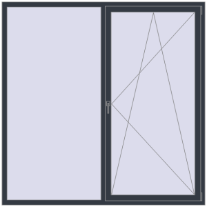 Купити Вікна 2000x2000 мм REHAU Euro 70 ANTHRACITE_GREY_STRUKTURAL з двох сторін