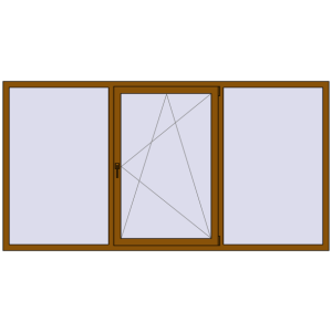 Купити Вікна 2700x1400 мм REHAU Euro 60 GOLDEN OAK з двох сторін