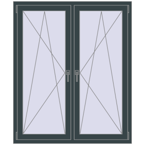 Купити Вікна 1250x1500 мм Altest Pony 375 RAL 7026 Granite grey з двох сторін