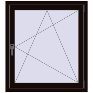 Металопластикове вікно 900x1000 мм Одностулкове (комплектація: Базова). Вид зсередини Купити Вікна 900x1000 мм REHAU SYNEGO MD BLACK_BROWN з двох сторін