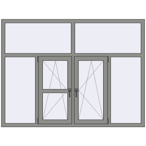 Купити Вікна 2000x1500 мм Altest Pony 375 RAL 9007 Grey aluminium з двох сторін