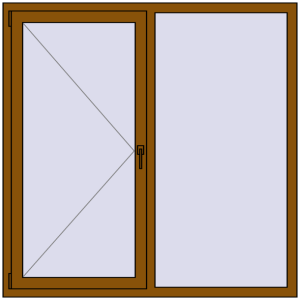 Металопластикове вікно 1500x1500 мм Двостулкове (комплектація: Базова). Вид зсередини Купити Вікна 1500x1500 мм REHAU Brillant-Design