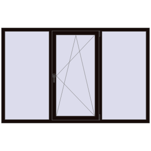 Купити Вікна 2100x1350 мм REHAU Euro 70 BLACK_BROWN з двох сторін