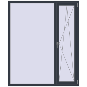 Купити Вікна 1500x1800 мм REHAU Euro 70 ANTHRACITE_GREY_STRUKTURAL з двох сторін
