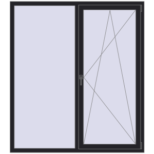 Купити Вікна 1600x1800 мм REHAU Euro 70 BLACK_ULTI-MATT з двох сторін