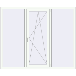 Металопластикове вікно 1750x1450 мм Тристулкове (комплектація: Базова). Вид зсередини Купити Вікна 1750x1450 мм REHAU Euro 70