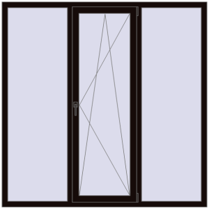 Купити Вікна 1800x1800 мм REHAU Euro 60 BLACK_BROWN з двох сторін