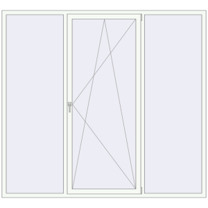 Купити Вікна 2400x2200 мм REHAU Brillant-Design Білий (RAL 9016) з двох сторін
