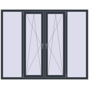 Купити Вікна 2000x1600 мм REHAU Euro 70 ANTHRACITE_GREY_STRUKTURAL з двох сторін