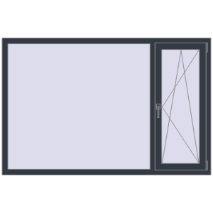 Купити Вікна 1800x1180 мм REHAU Euro 60 ANTHRACITE_GREY_STRUKTURAL з двох сторін