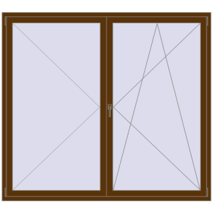 Купити Вікна 2000x1800 мм REHAU Euro 60 WALNUT з двох сторін