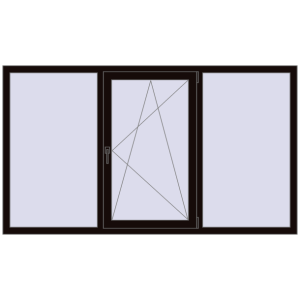 Купити Вікна 2100x1200 мм REHAU Euro 60 BLACK_BROWN з двох сторін