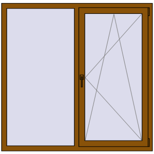Купити Вікна 1460x1430 мм REHAU Euro 60 GOLDEN OAK з двох сторін