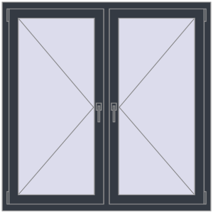 Купити Вікна 1300x1300 мм REHAU Euro 60 ANTHRACITE_GREY_STRUKTURAL з двох сторін