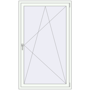 Металопластикове вікно 1000x1700 мм Одностулкове (комплектація: Базова). Вид зсередини Купити Вікна 1000x1700 мм REHAU Euro 60