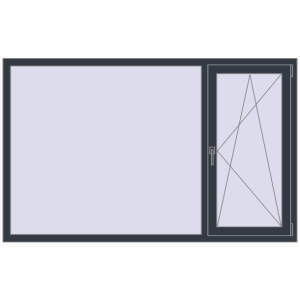 Купити Вікна 1920x1200 мм REHAU Euro 70 ANTHRACITE_GREY_STRUKTURAL з двох сторін