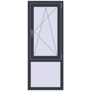 Купити Вікна 600x1500 мм REHAU Brillant-Design ANTHRACITE_GREY_STRUKTURAL з двох сторін