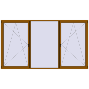 Купити Вікна 3200x1800 мм REHAU Euro 60 GOLDEN OAK з двох сторін