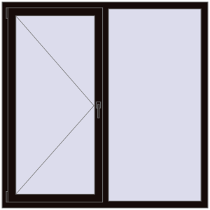 Купити Вікна 1500x1500 мм REHAU Euro 60 BLACK_BROWN з двох сторін