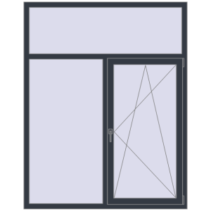 Металопластикове вікно 1500x1900 мм Двостулкове з фрамугою (комплектація: Базова). Вид зсередини Купити Вікна 1500x1900 мм REHAU Euro 70