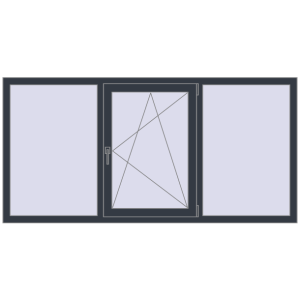 Купити Вікна 2025x1000 мм REHAU Euro 70 ANTHRACITE_GREY_STRUKTURAL з двох сторін