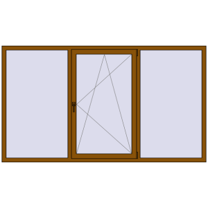 Купити Вікна 2460x1400 мм REHAU Euro 70 GOLDEN OAK з двох сторін