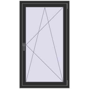 Металопластикове вікно 800x1400 мм Одностулкове (комплектація: Базова). Вид зсередини Купити Вікна 800x1400 мм REHAU Euro 70