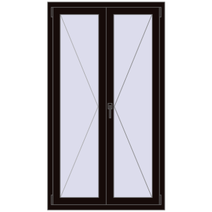 Купити Вікна 940x1670 мм REHAU Euro 70 BLACK_BROWN з двох сторін